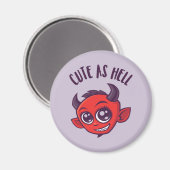 Kute als hel Devil met donkere tekst Magneet (Voorkant / Achterkant)