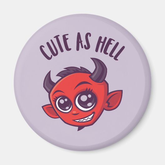 Kute als hel Devil met donkere tekst Magneet (Voorkant)