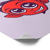 Kute als hel Devil met donkere tekst Poster (Hoek)