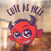 Kute als hel Devil met donkere tekst Raamsticker (Vel 2)