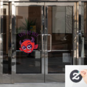 Kute als hel Devil met donkere tekst Raamsticker (Kantoordeur)