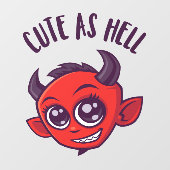 Kute als hel Devil met donkere tekst Raamsticker (Vel)