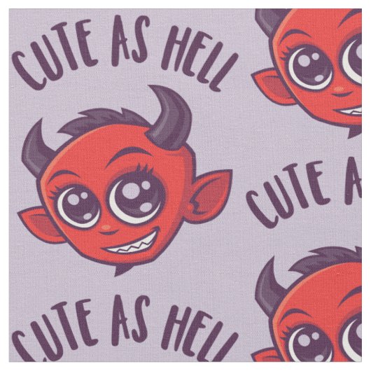 Kute als hel Devil met donkere tekst Stof (Close Up)
