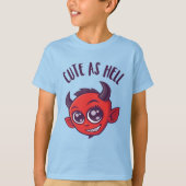 Kute als hel Devil met donkere tekst T-shirt (Voorkant)