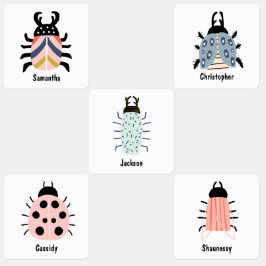 Kute als insectenkleurig, gepersonaliseerd terug n kinderlabels