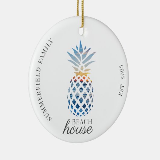 Kute anananapple Family Beach House Holiday Keramisch Ornament (Rechts)