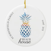 Kute anananapple Family Beach House Holiday Keramisch Ornament (Achterkant)