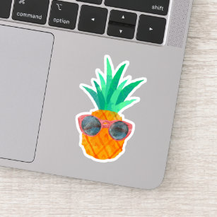 Kute anananas met zonnebril sticker