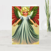 Kute  Angel - Kerstmis in het midden Feestdagen Kaart (Voorkant)