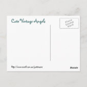 Kute Angels met kruis en bloemen. Briefkaart (Achterkant)