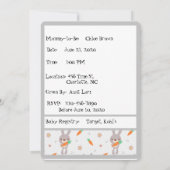 Kute Animal Bunny Schattig Generic Baby shower Kaart (Achterkant)