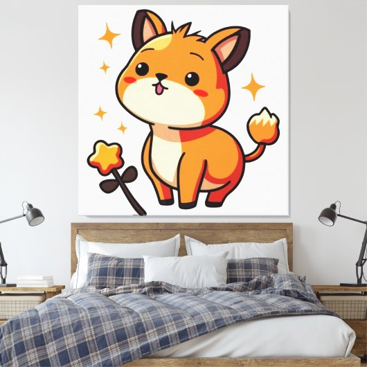 Kute Animal Canvas Afdruk (Insitu (Slaapkamer))