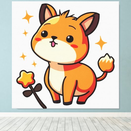 Kute Animal Canvas Afdruk (Insitu (Houten vloer))