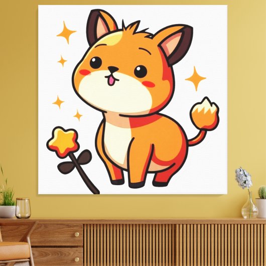 Kute Animal Canvas Afdruk (Insitu (Woonkamer))