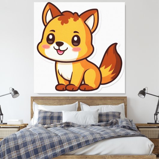 Kute Animal Canvas Afdruk (Insitu (Slaapkamer))