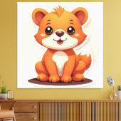 Kute Animal Canvas Afdruk (Insitu (Woonkamer))