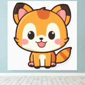 Kute Animal Canvas Afdruk (Insitu (Houten vloer))