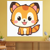 Kute Animal Canvas Afdruk (Insitu (Woonkamer))