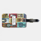 Kute Animal Collage Folk Art Design Bagagelabel (Achterkant horizontaal)