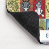 Kute Animal Collage Folk Art Design Muismat (Hoek)