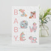 *~* Kute Animal Letters Baby shower Invitation Kaart (Staand voorkant)