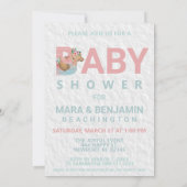 *~* Kute Animal Letters Baby shower Invitation Kaart (Achterkant)