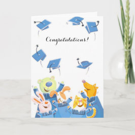 Kute animal petten afstuderen aanpasbare kaart