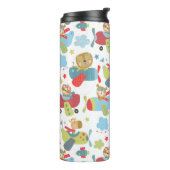 Kute Animal Pilot Flying Plants Whimsical Pattern Thermosbeker (Gedraaid links)