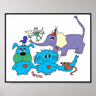 Kute animal poster