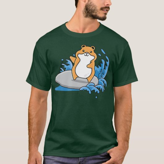 Kute Animal Surfing Hamster Lover T-shirt (Voorkant)
