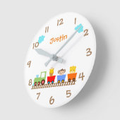 Kute Animal Train Kinder neursery Wall Clock Ronde Klok (Hoek)