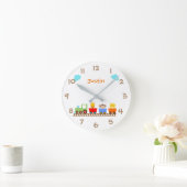 Kute Animal Train Kinder neursery Wall Clock Ronde Klok (Huis)