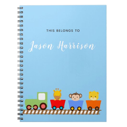 Kute Animal Train notebook Notitieboek (Voorkant)