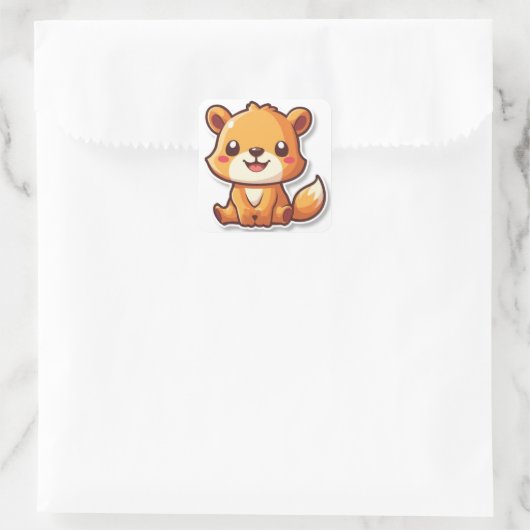 Kute Animal Vierkante Sticker (Tas)