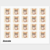 Kute Animal Vierkante Sticker (Vel)