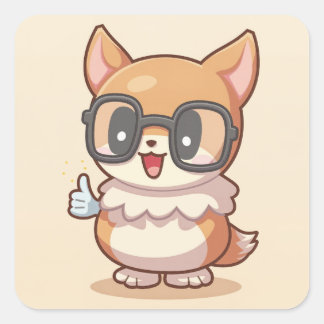 Kute Animal Vierkante Sticker
