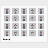 Kute Animal Vierkante Sticker (Vel)