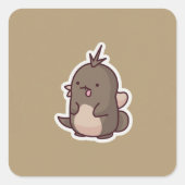 Kute Animal Vierkante Sticker (Voorkant)