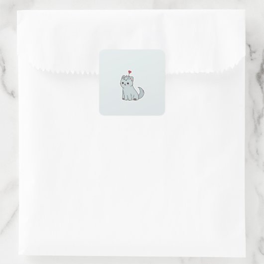 Kute Animal Vierkante Sticker (Tas)