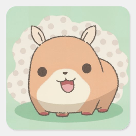 Kute Animal Vierkante Sticker (Voorkant)