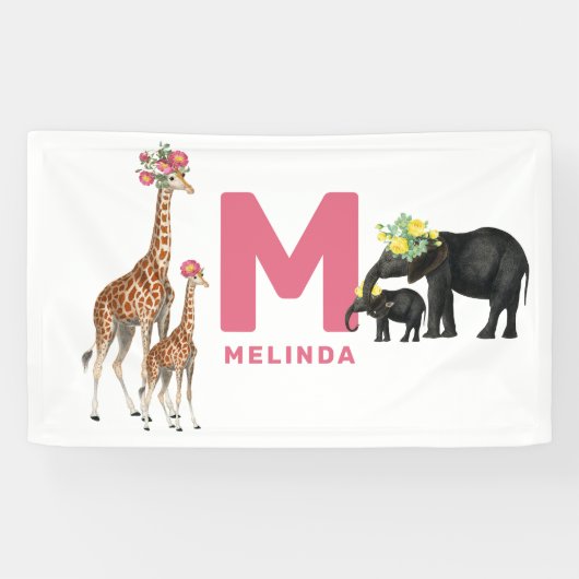 Kute Animals Baby's Nursery Kinder Room Wall Décor Spandoek (Horizontaal)