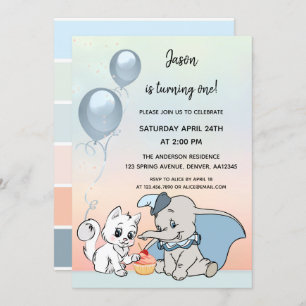 Kute Animals First Birthday Invitation Kaart