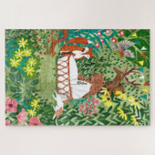 Kute Animals Forest Green New Born baby children Legpuzzel (Horizontaal)