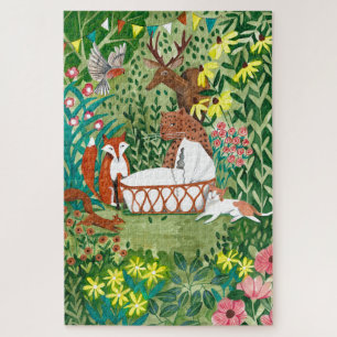 Kute Animals Forest Green New Born baby children Legpuzzel