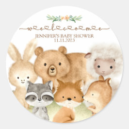 Kute Animals Fur Family Welkom Ronde Sticker