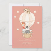 Kute Animals Hot Air Ballon Giraffe Zebra Kaart (Achterkant)