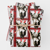 Kute Animals kerstcadeauset Panda, Honden Inpakpapier Vel (In situ)
