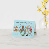 Kute Animals Persoonlijke Valentijnsdag Kaart (Gele Bloem)