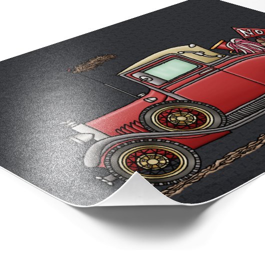 Kute Antiek auto Foto Afdruk (Hoek)