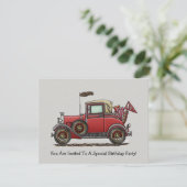 Kute Antiek auto Kaart (Staand voorkant)